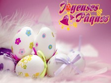 carte postale paques les oeufs